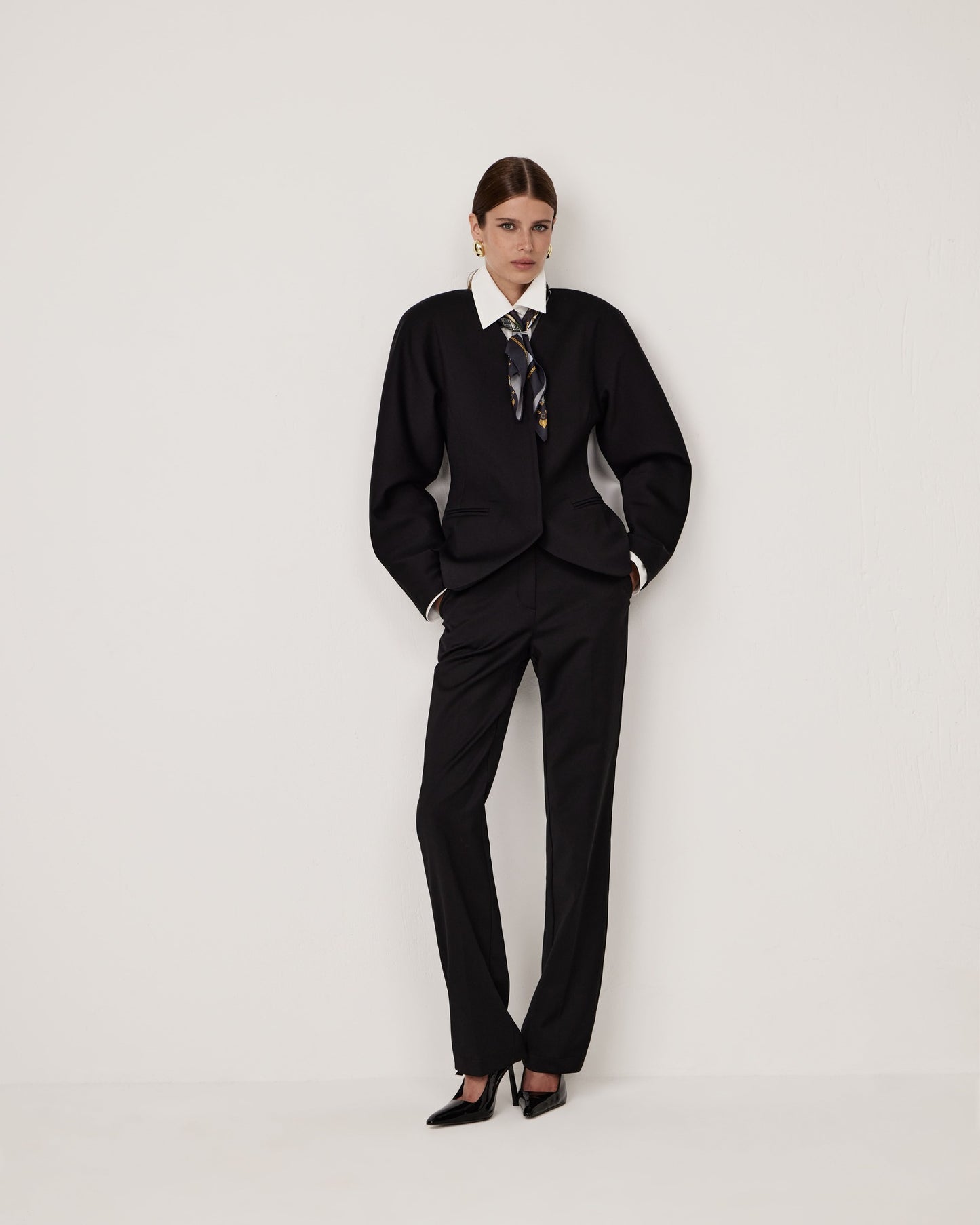 High waist tapered trousers