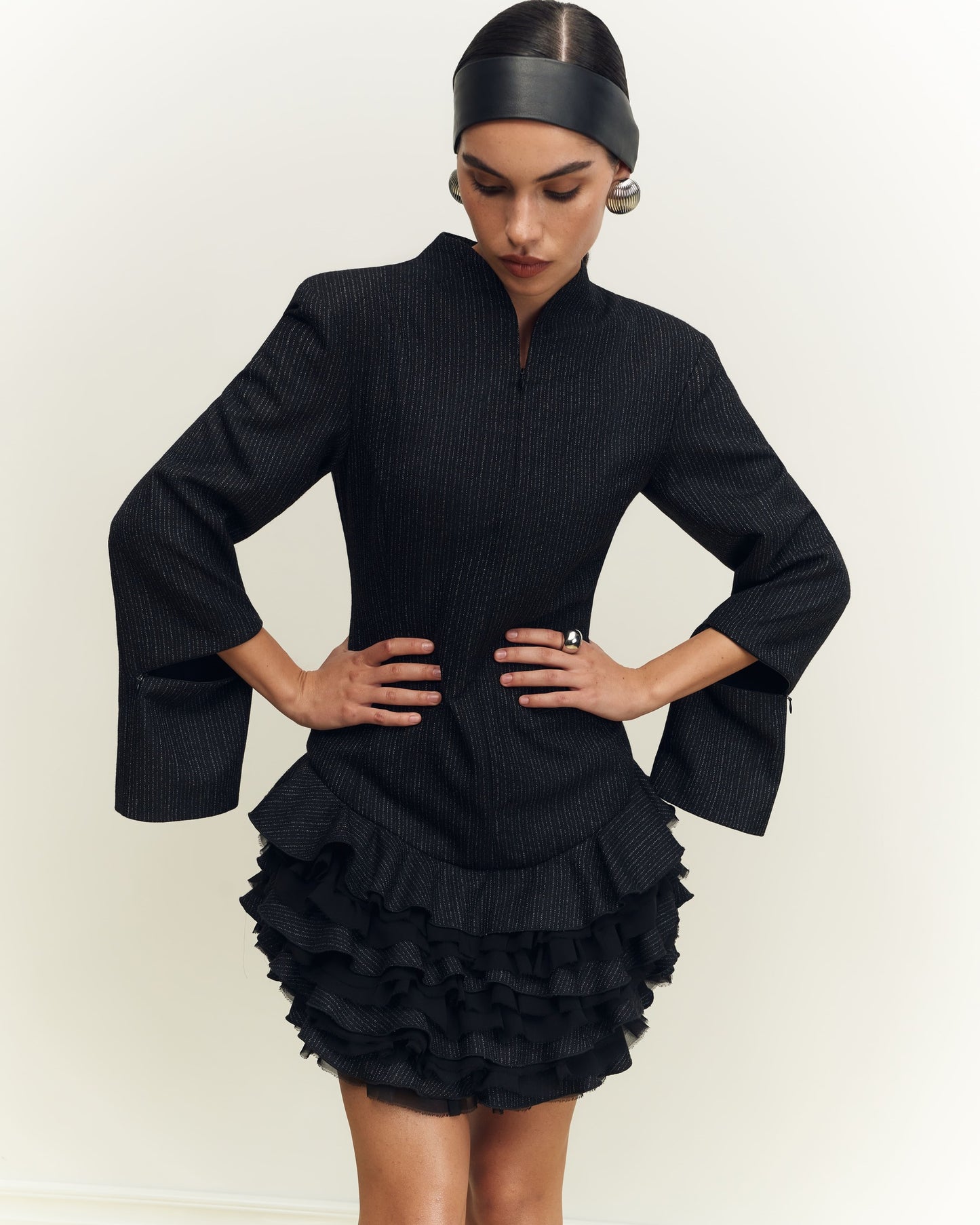 Dress with a textured skirt