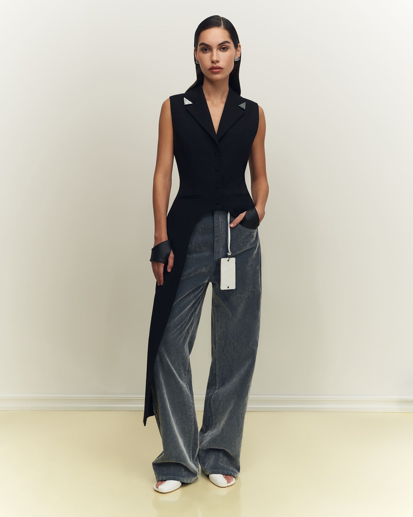 Piece of Grey Moon asymmetrical vest
