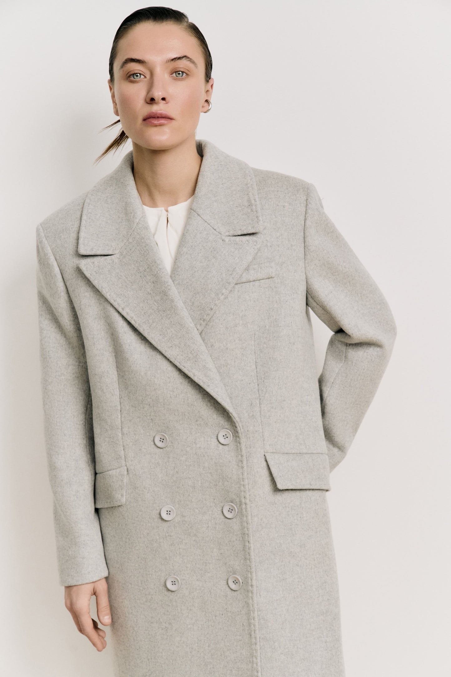 Straight-fit double-breasted coat