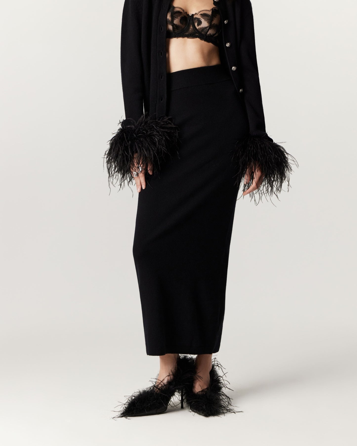 Wool and cashmere maxi skirt