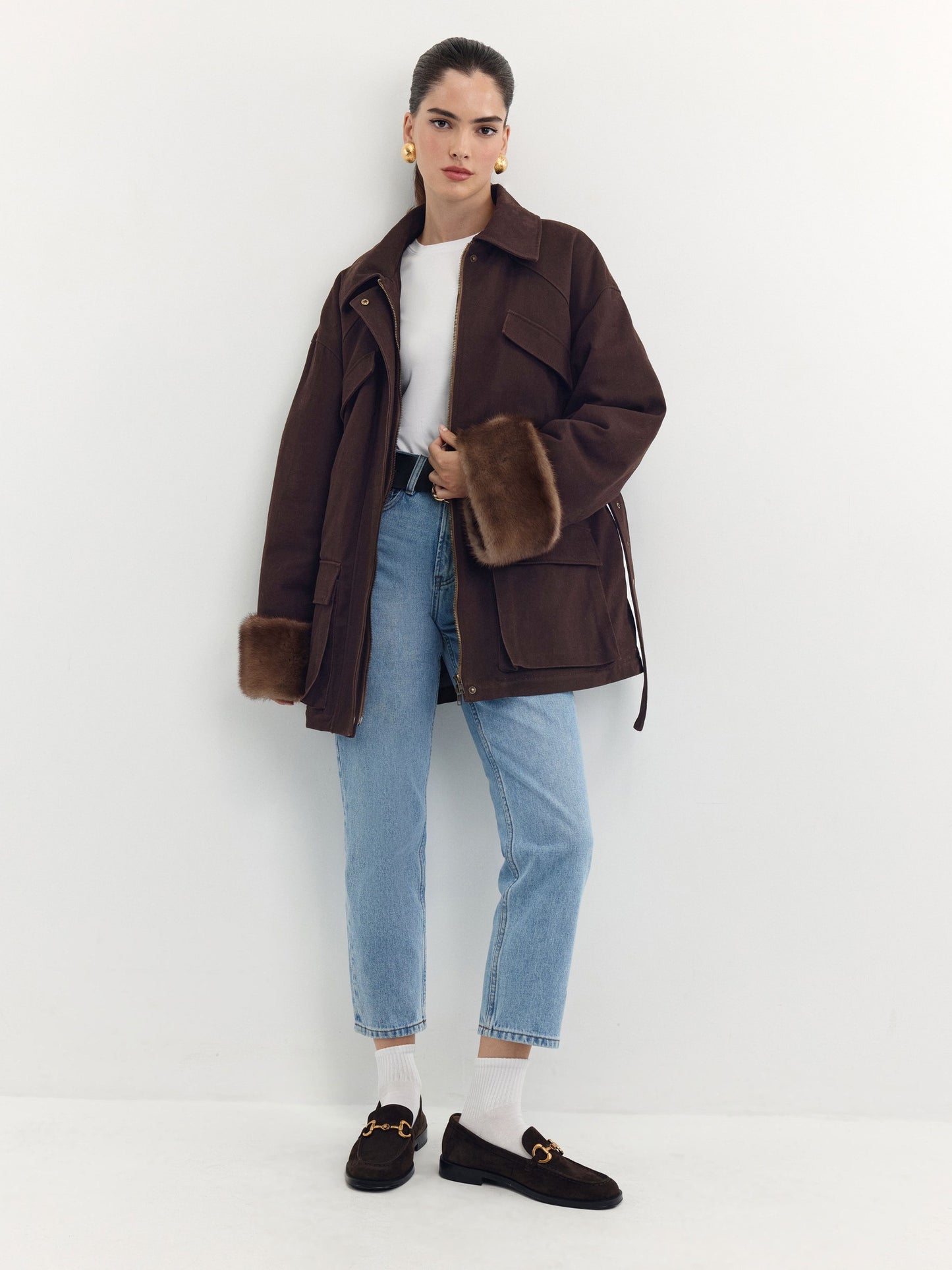 Parka with natural fur trim Como