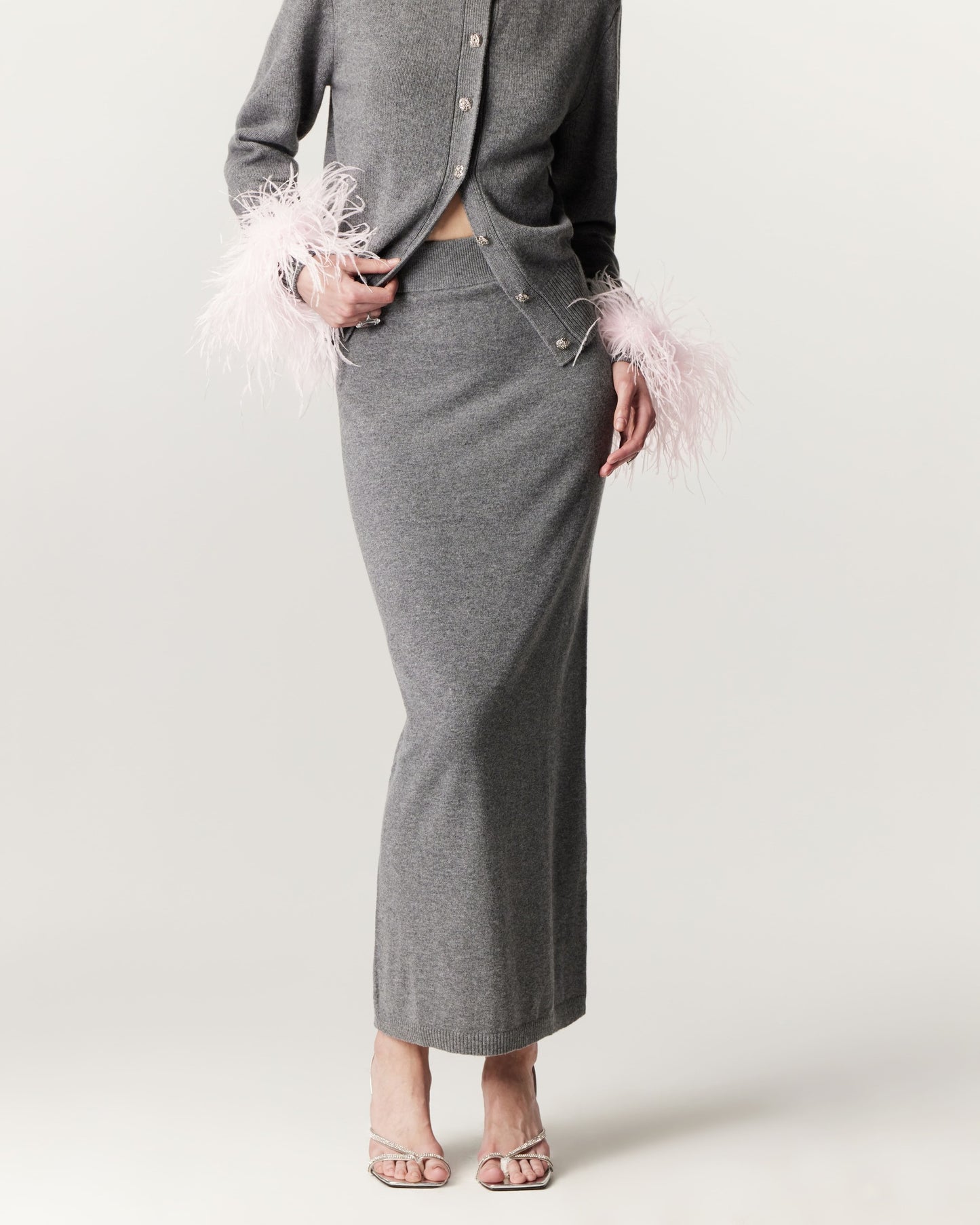 Wool and cashmere maxi skirt