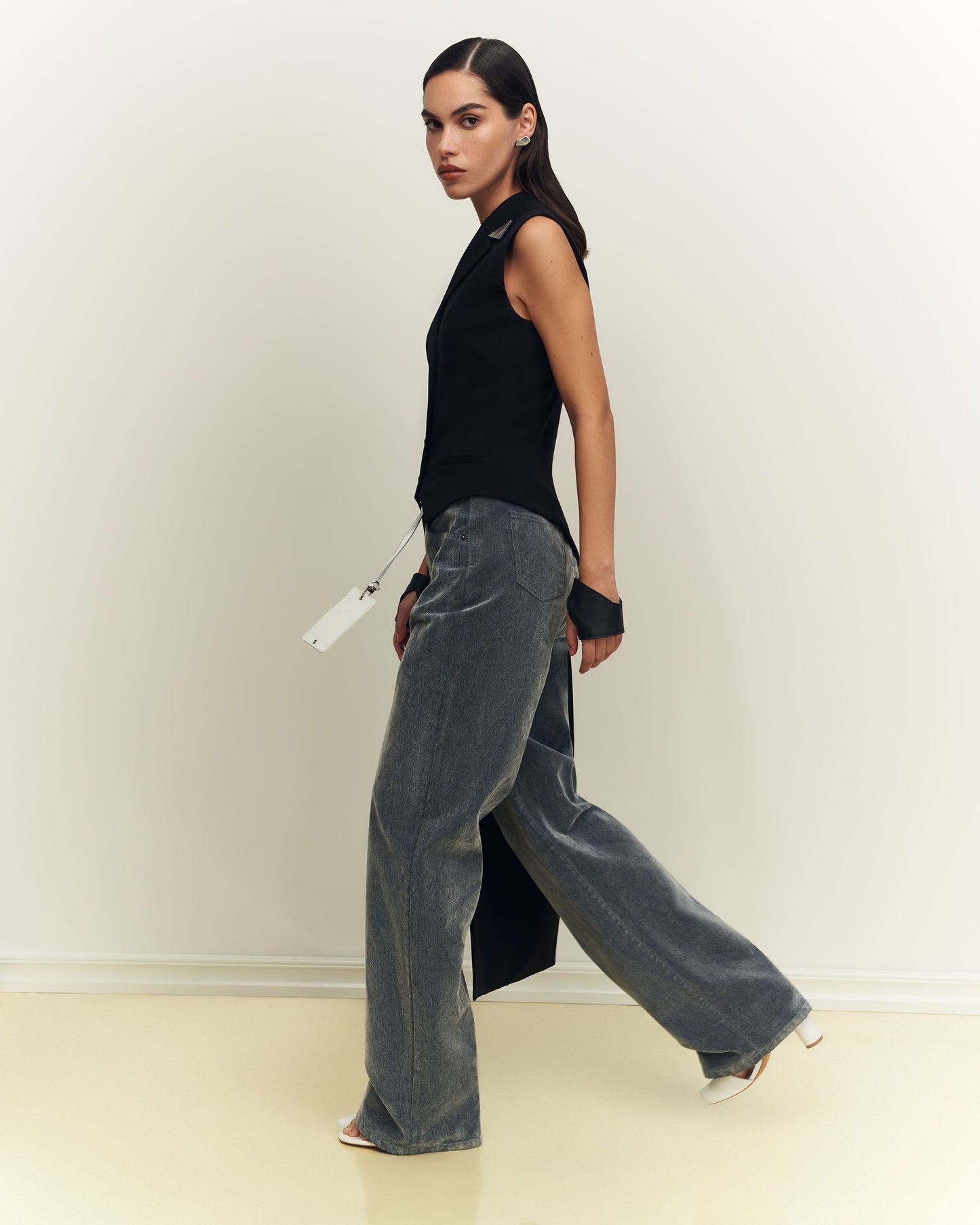 Piece of Grey Moon asymmetrical vest
