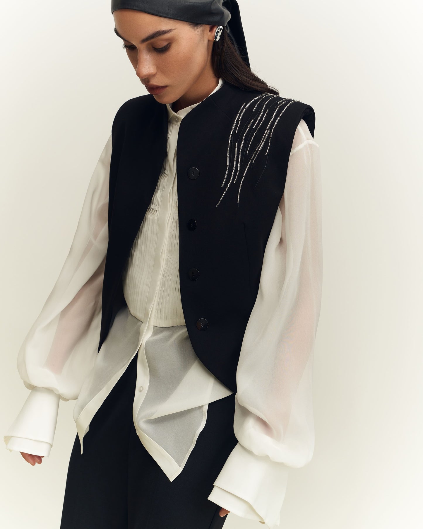 Mirror line beaded vest