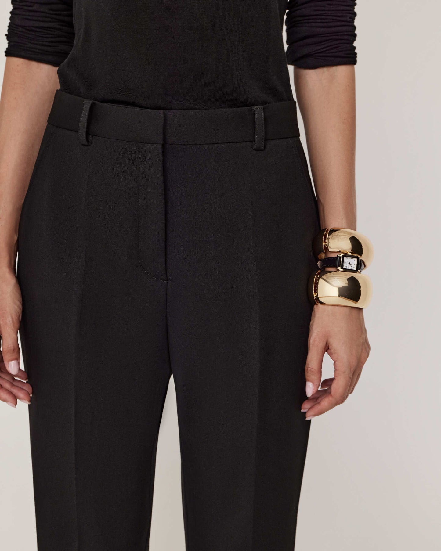 High waist tapered trousers