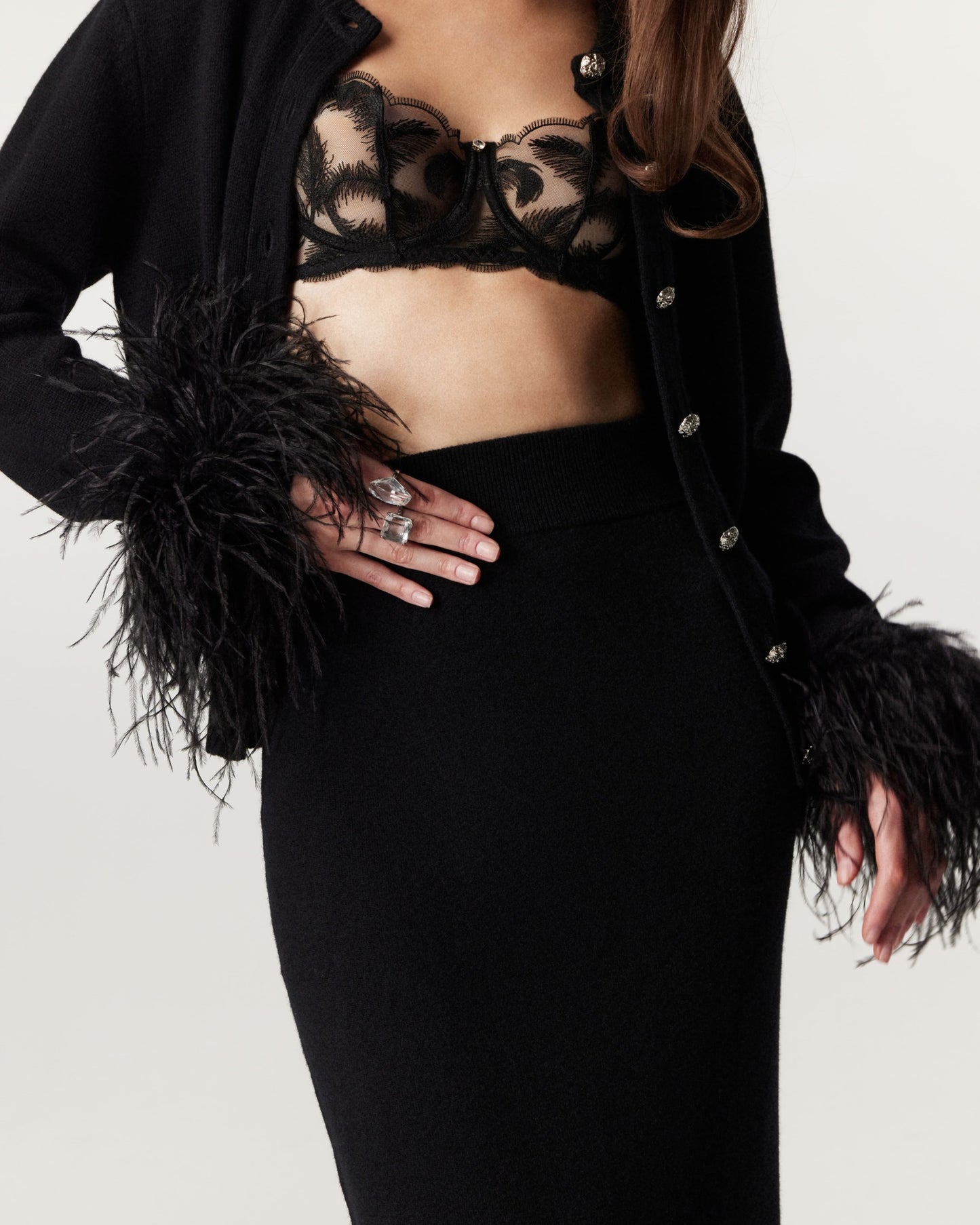 Wool and cashmere maxi skirt
