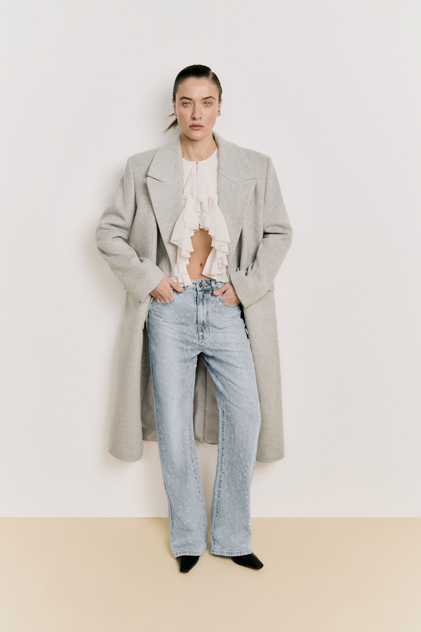 Straight-fit double-breasted coat