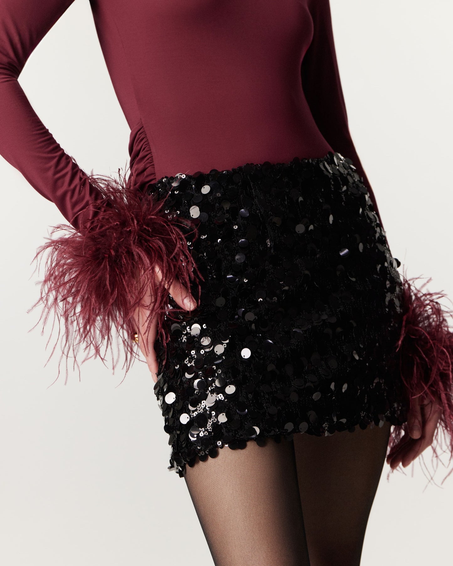 Paillette mini skirt