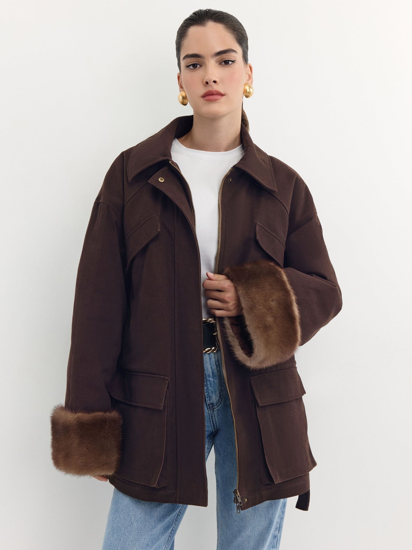 Parka with natural fur trim Como