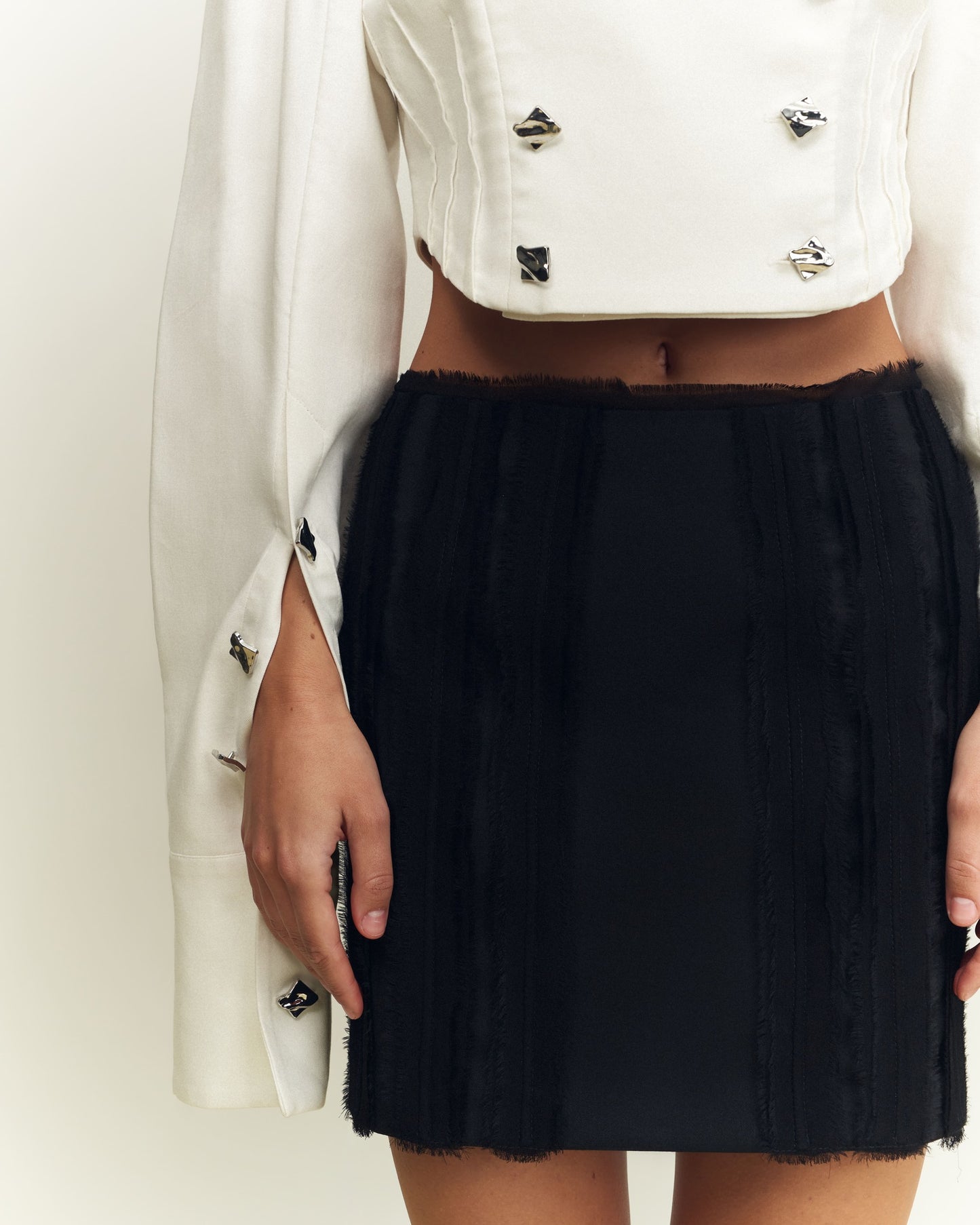 Textured mini skirt