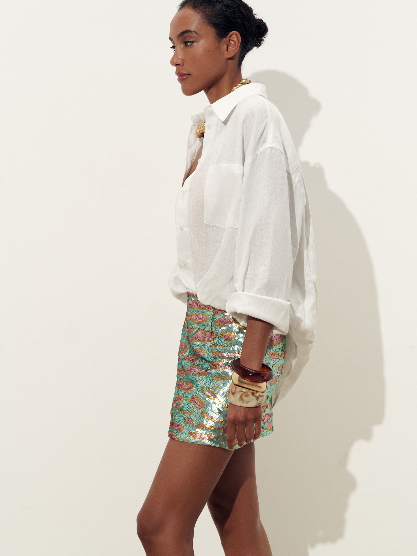 Mini skirt with sequins