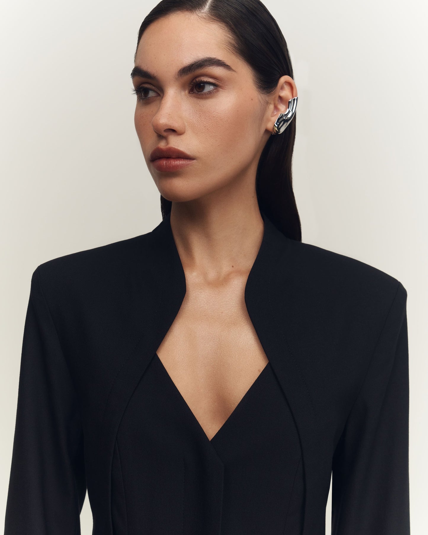 Jacket with curly lines