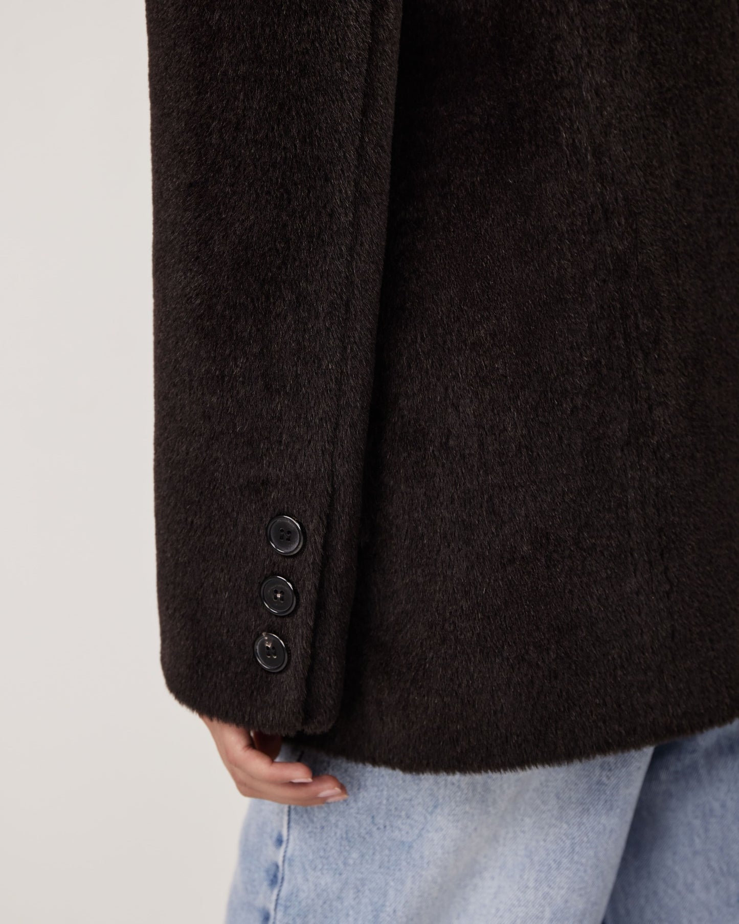 Cropped alpaca coat