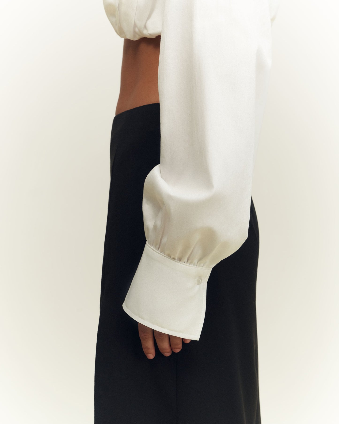 Cropped shirt with drapery