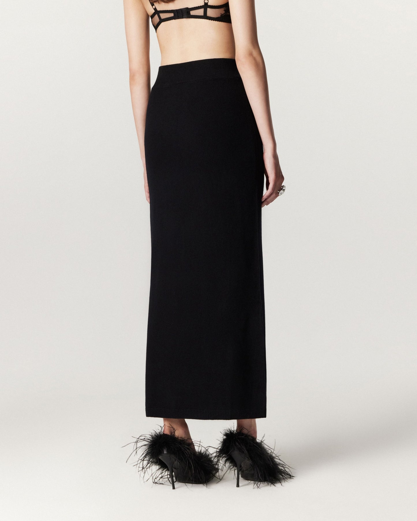 Wool and cashmere maxi skirt