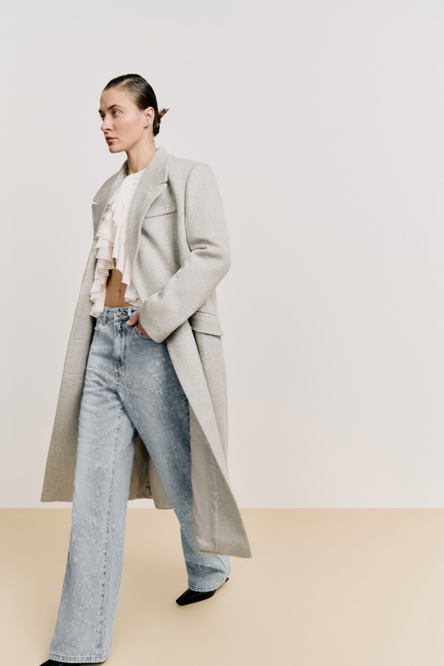 Straight-fit double-breasted coat