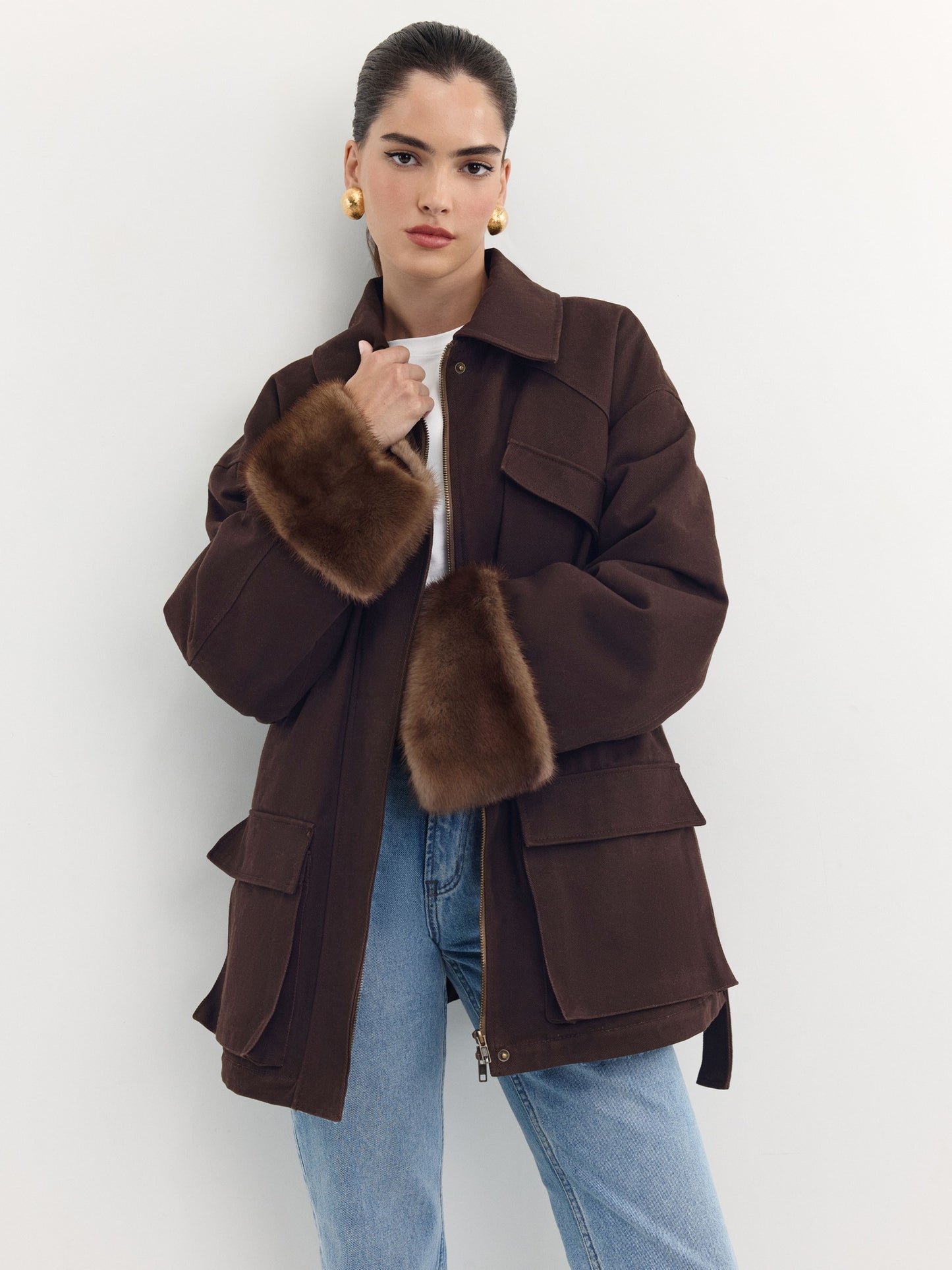 Parka with natural fur trim Como