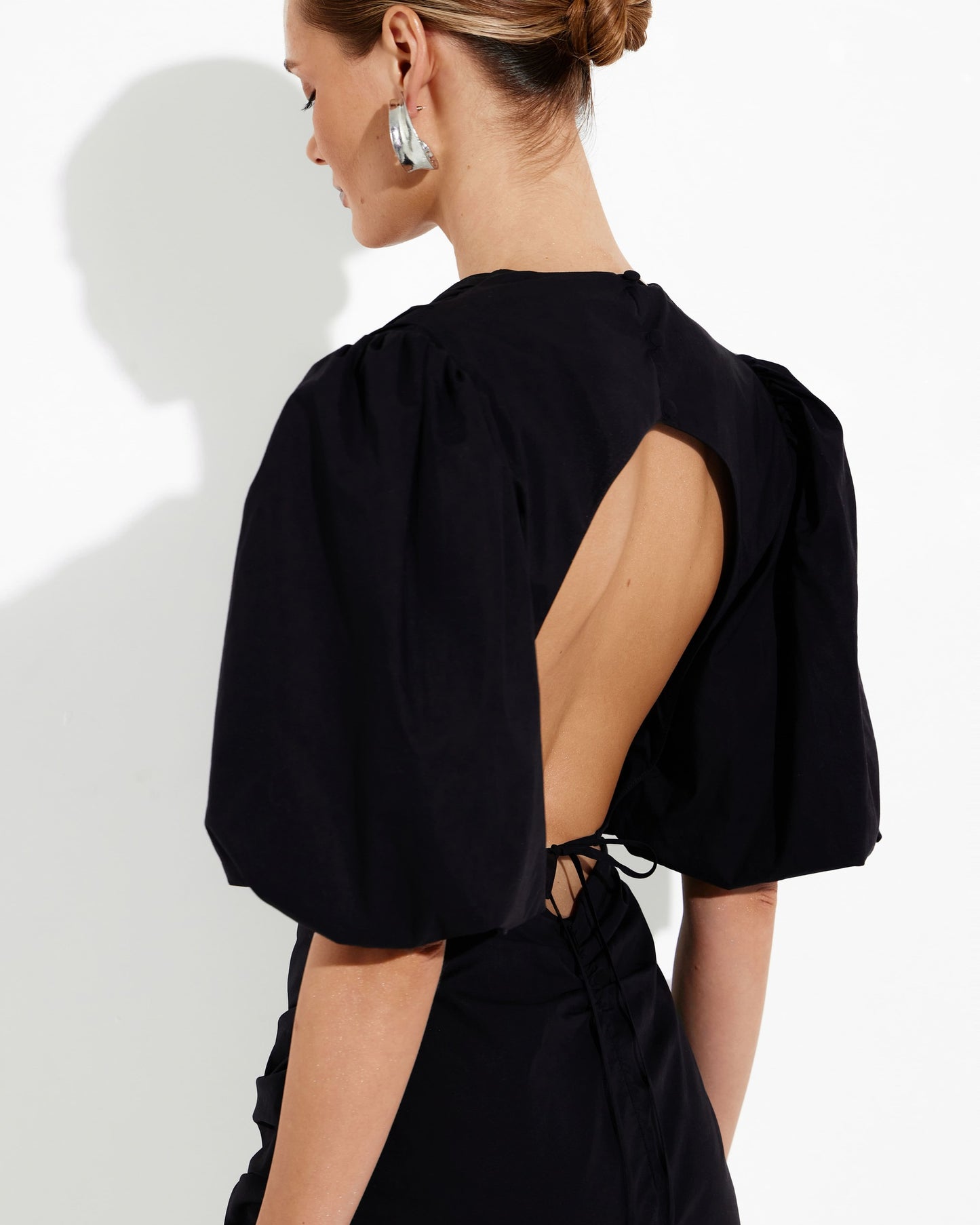 Italian cotton open back dress