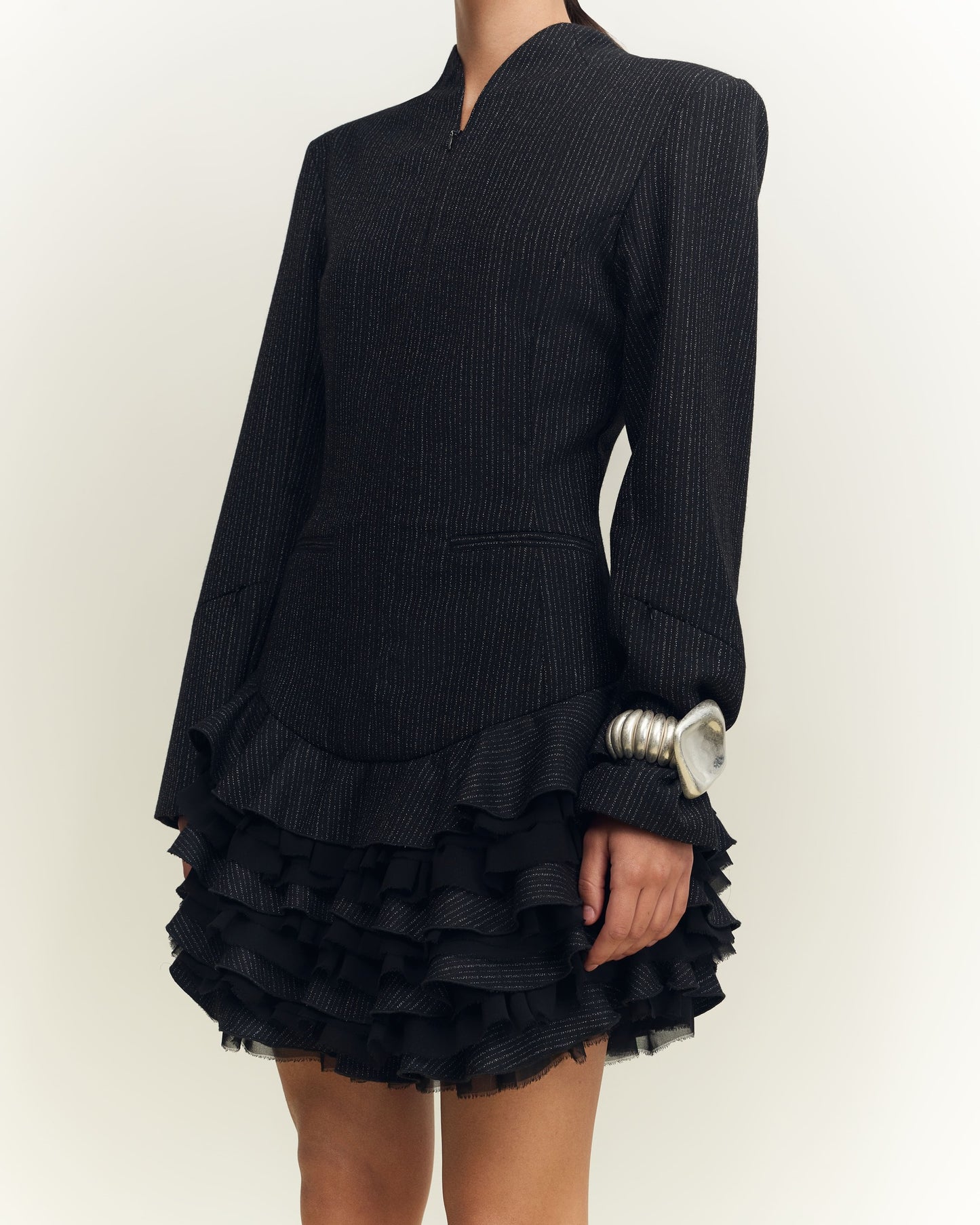 Dress with a textured skirt
