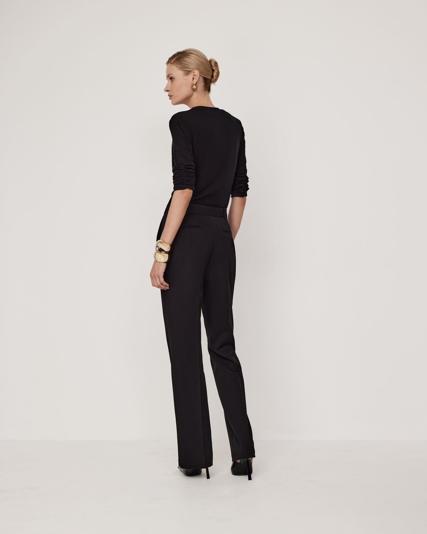 High waist tapered trousers