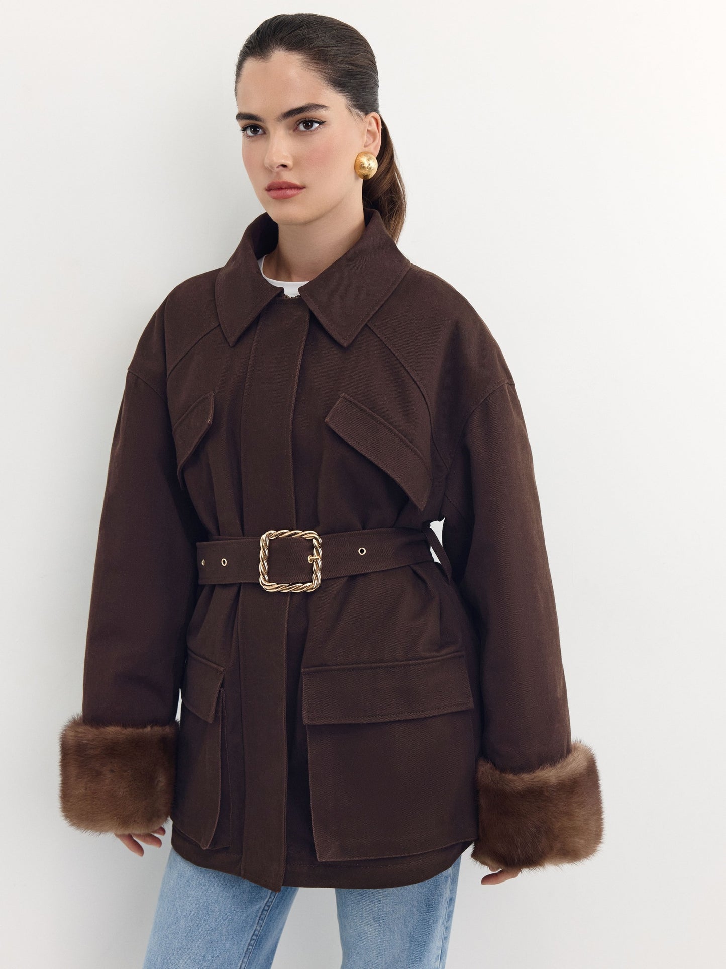 Parka with natural fur trim Como