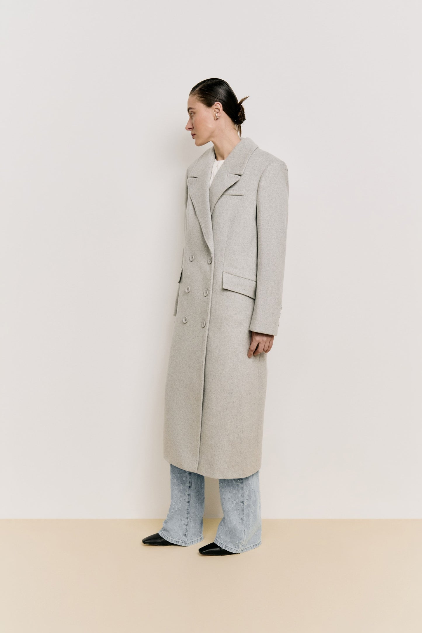 Straight-fit double-breasted coat