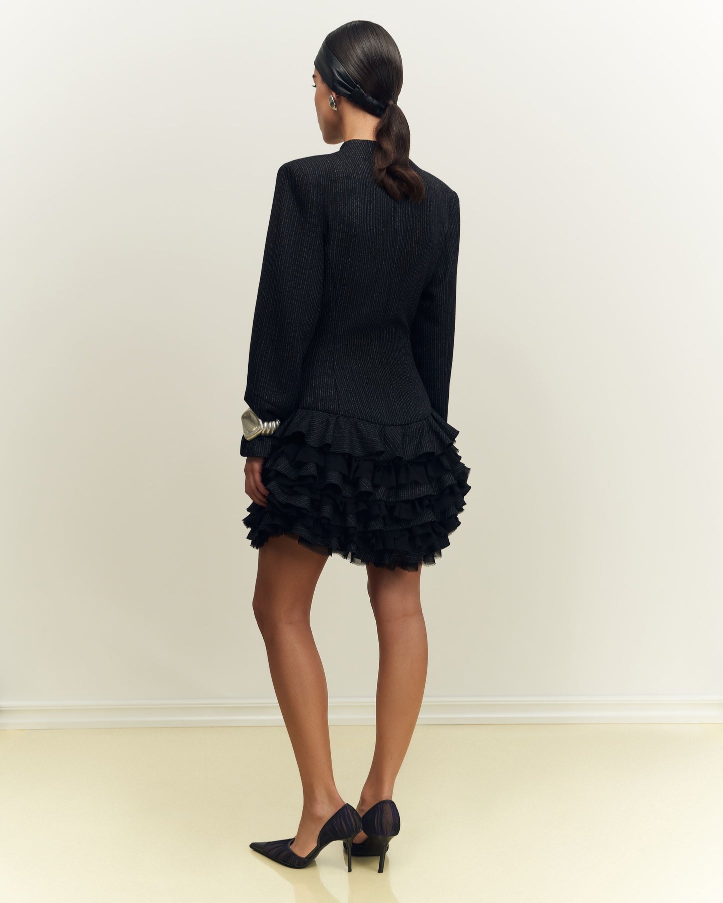 Dress with a textured skirt