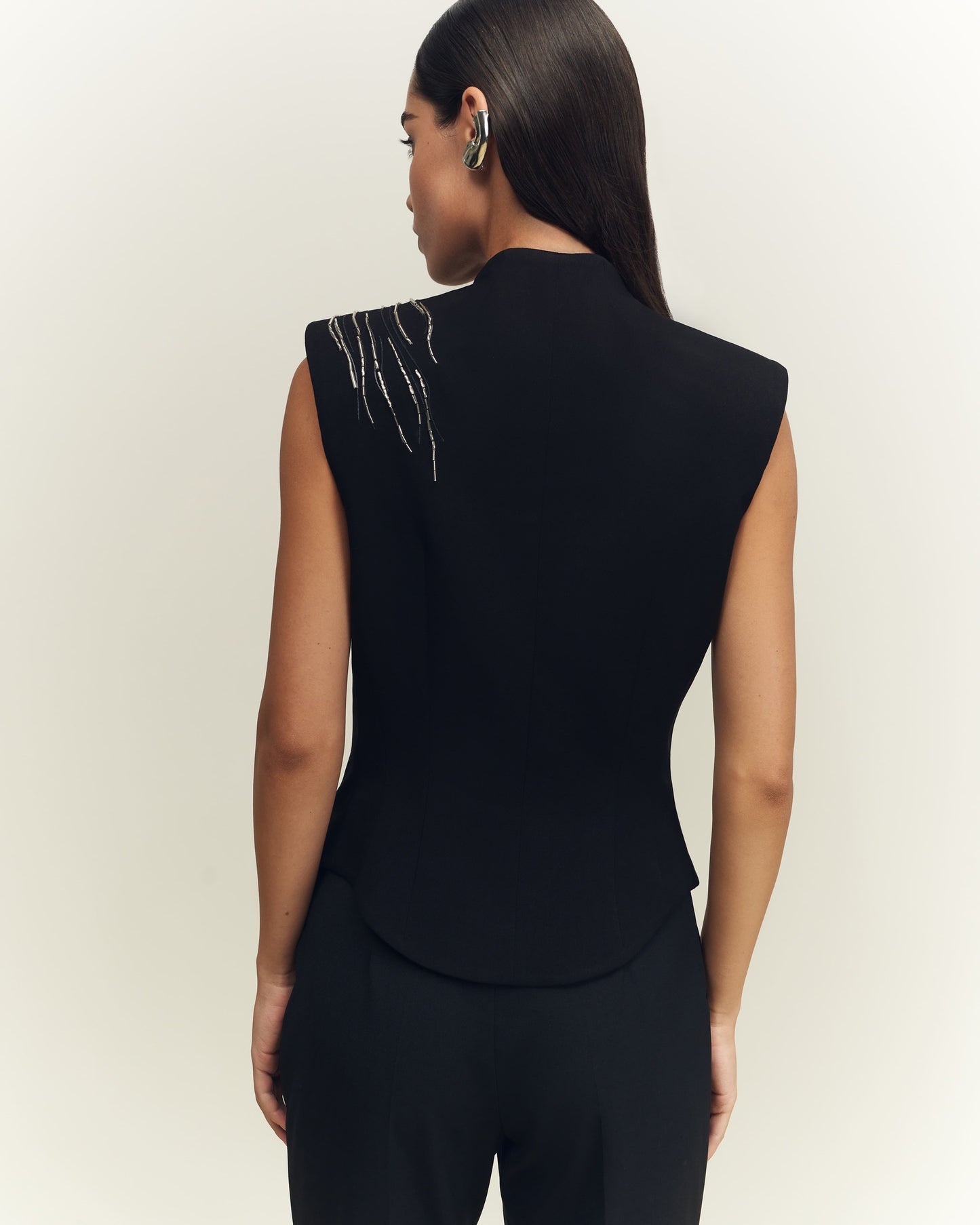Mirror line beaded vest
