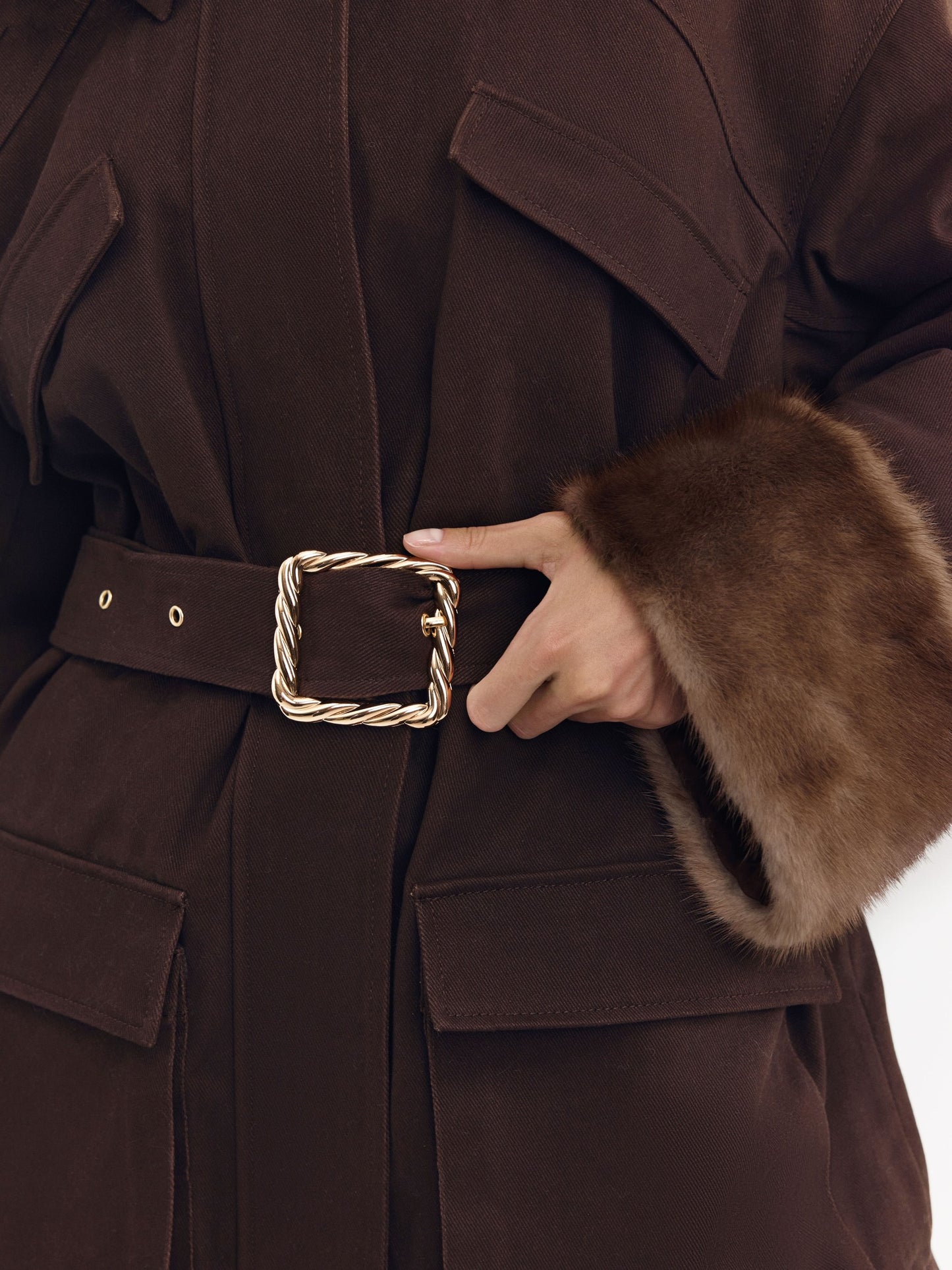 Parka with natural fur trim Como