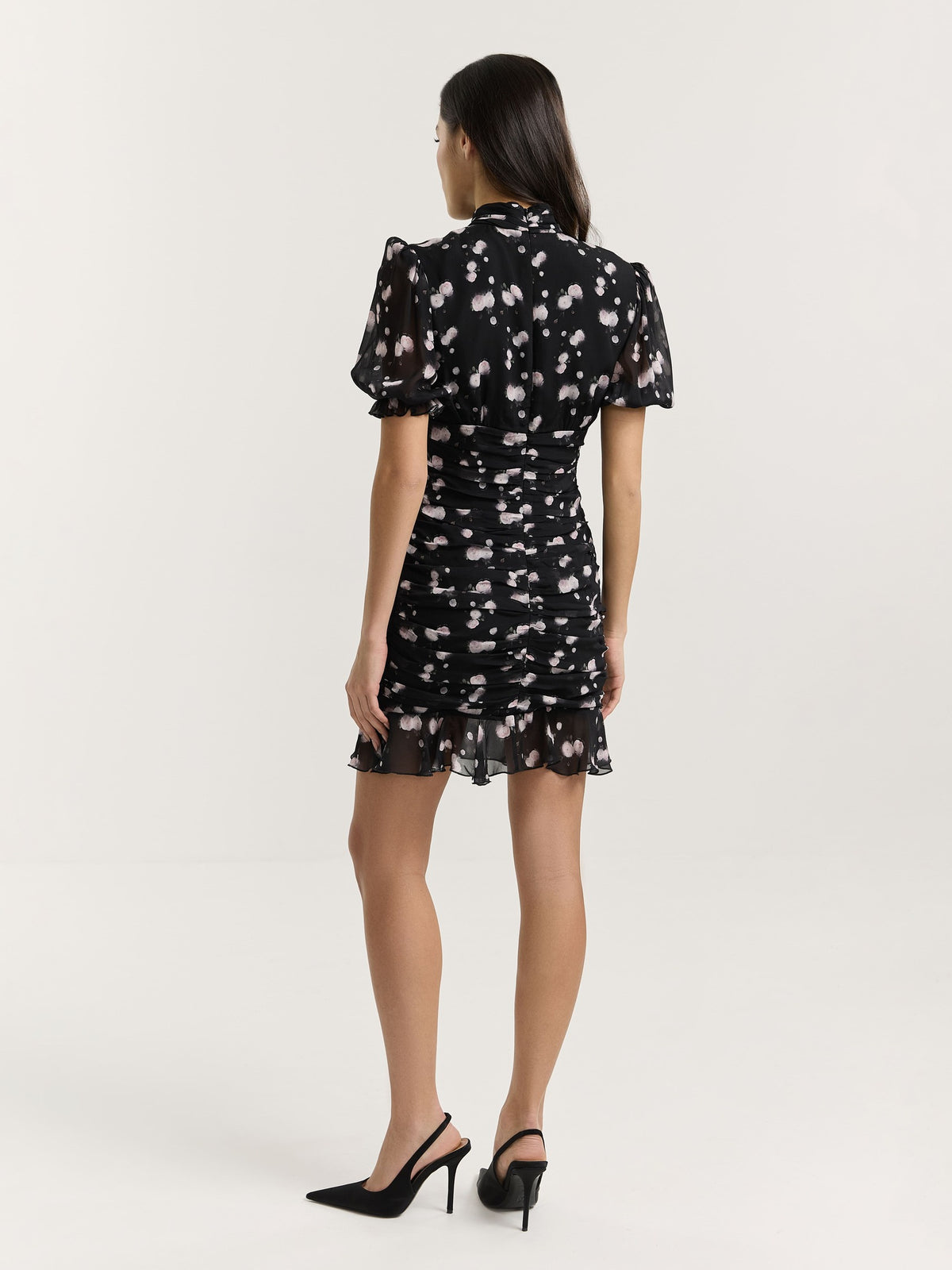 Black Flower Mini Dress