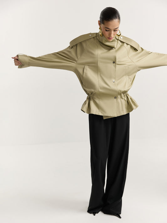 Italian cotton parka with a removable vest