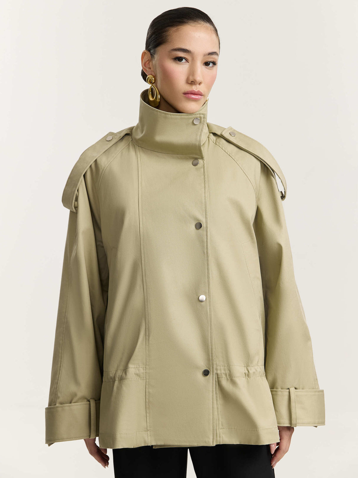 Italian cotton parka with a removable vest