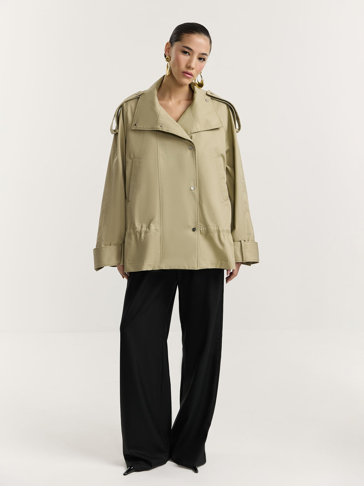 Italian cotton parka with a removable vest