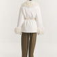 Corduroy parka with llama fur