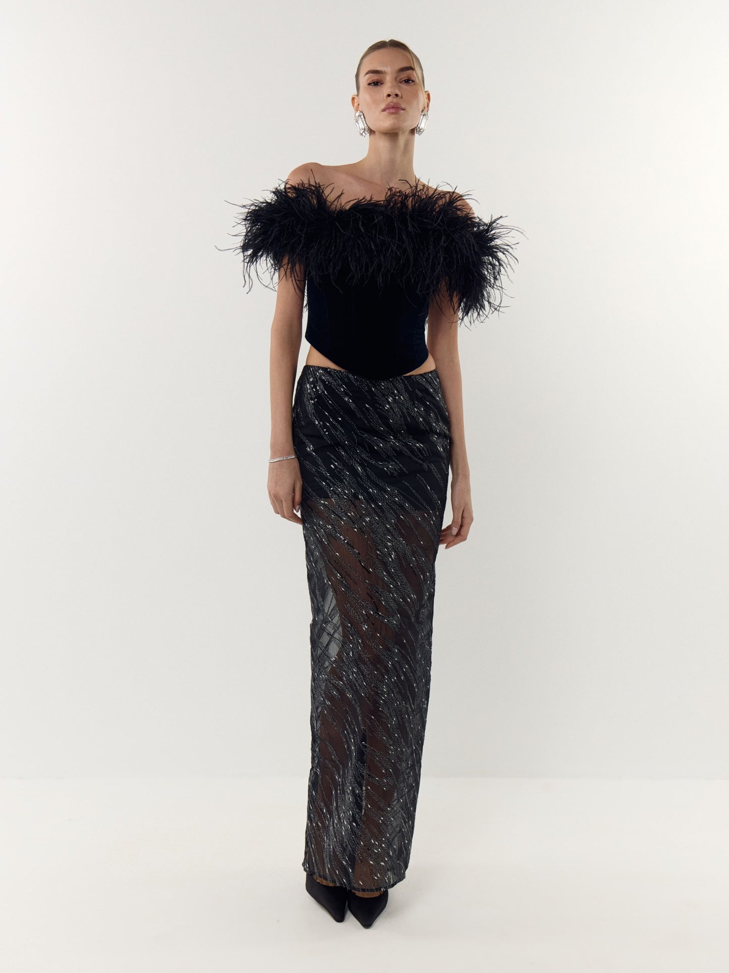 Paillette maxi skirt