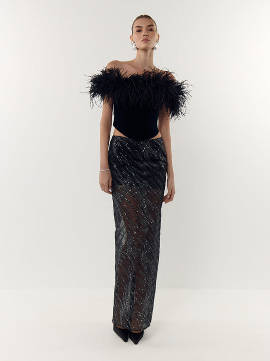 Paillette maxi skirt