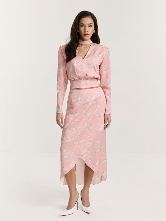 Spring Flower Midi Skirt