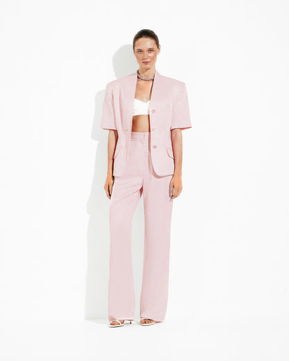 Straight cut trousers made of Italian linen