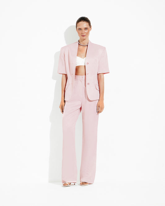 Straight cut trousers made of Italian linen