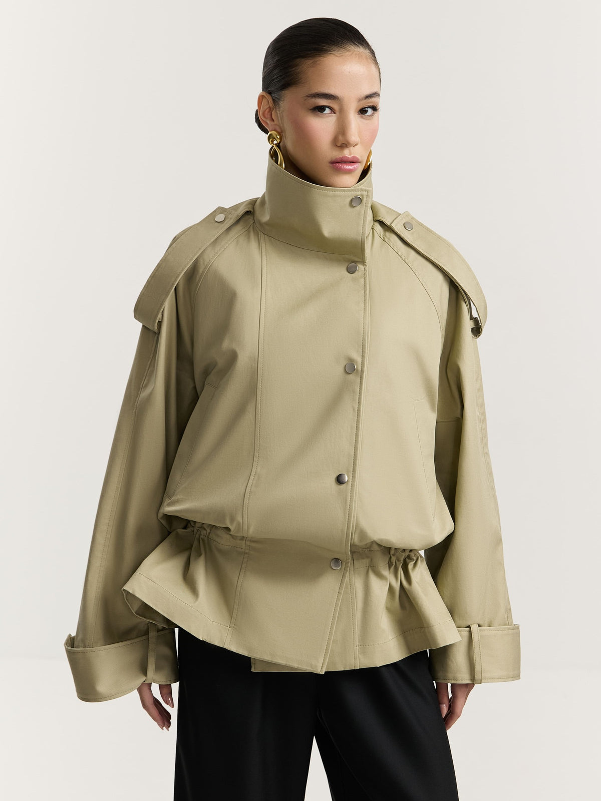 Italian cotton parka with a removable vest