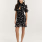 Black Flower Mini Dress