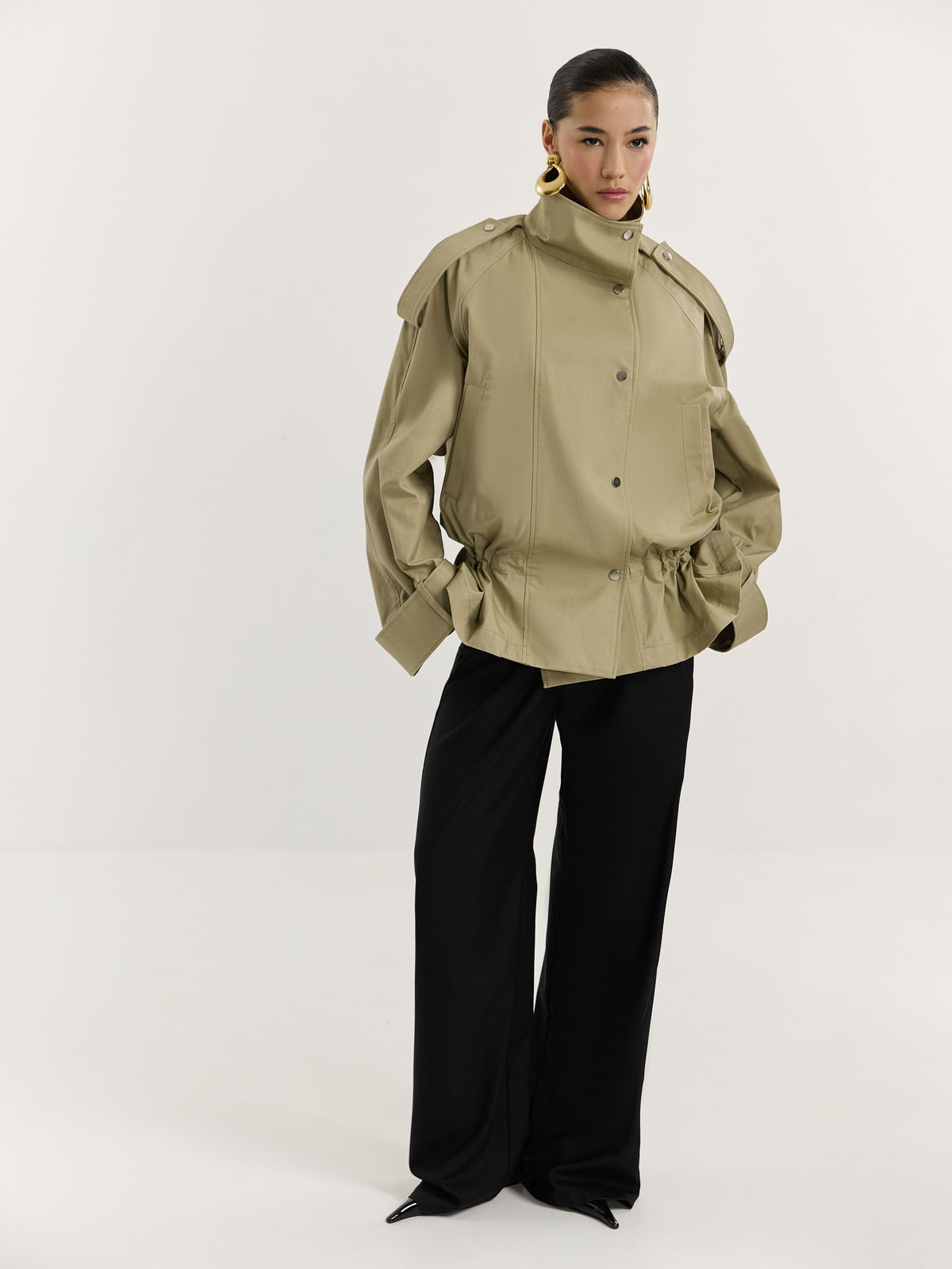 Italian cotton parka with a removable vest