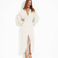 Maxi dress with voluminous sleeves made of Italian linen