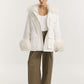 Corduroy parka with llama fur