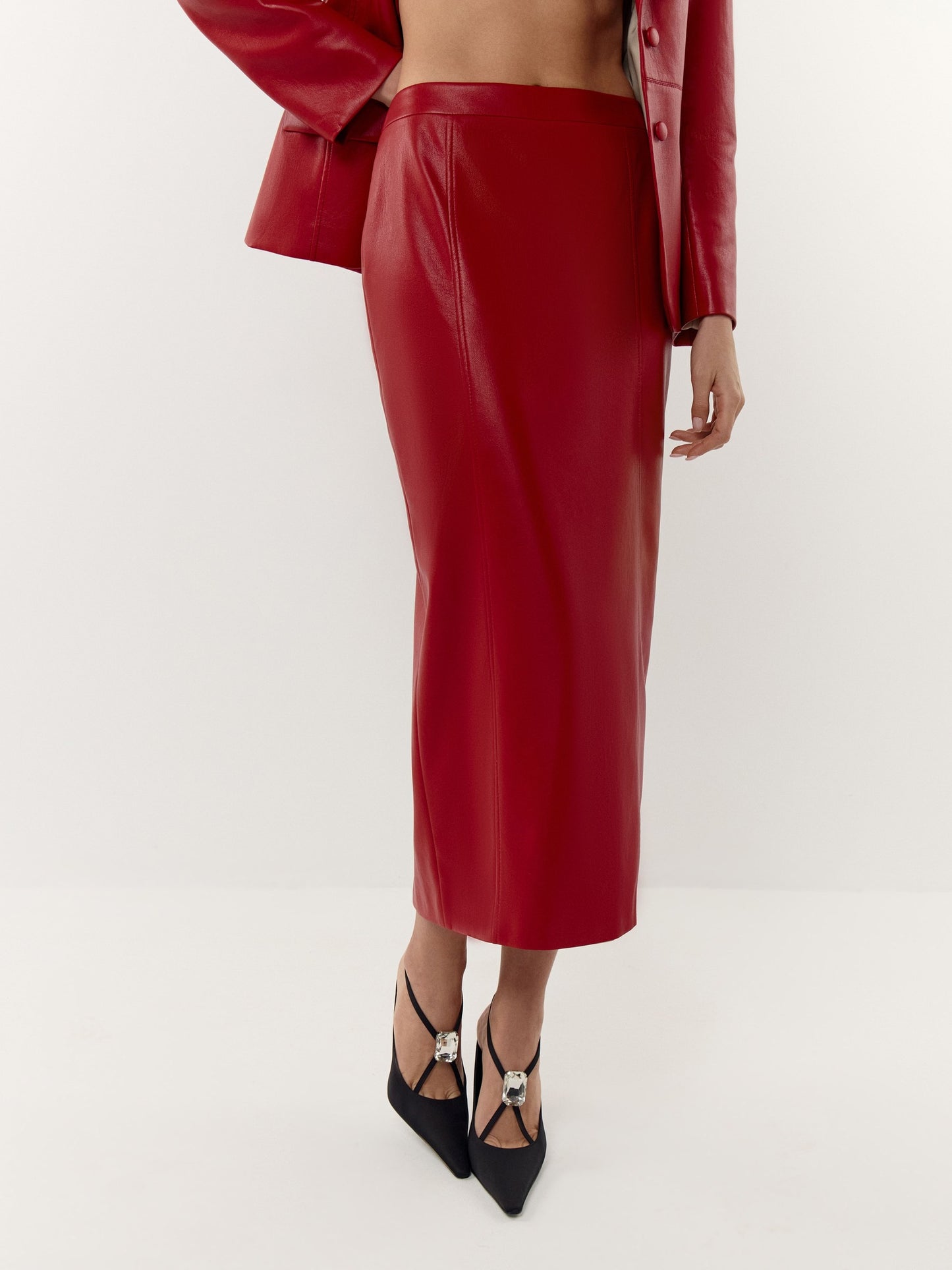 Baccarat eco-leather skirt