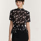 Black Flower Midi Dress