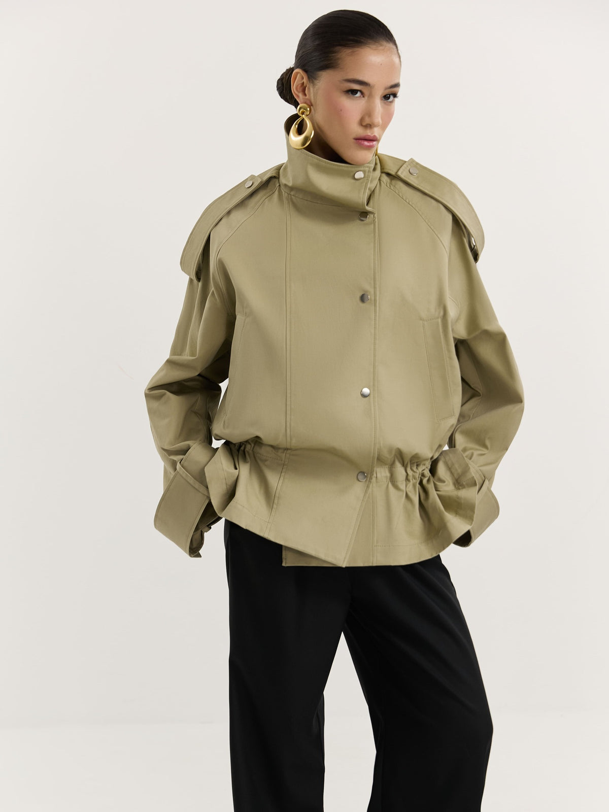 Italian cotton parka with a removable vest