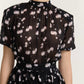 Black Flower Midi Dress