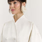 White Bouton Cloak with Voluminous Sleeves
